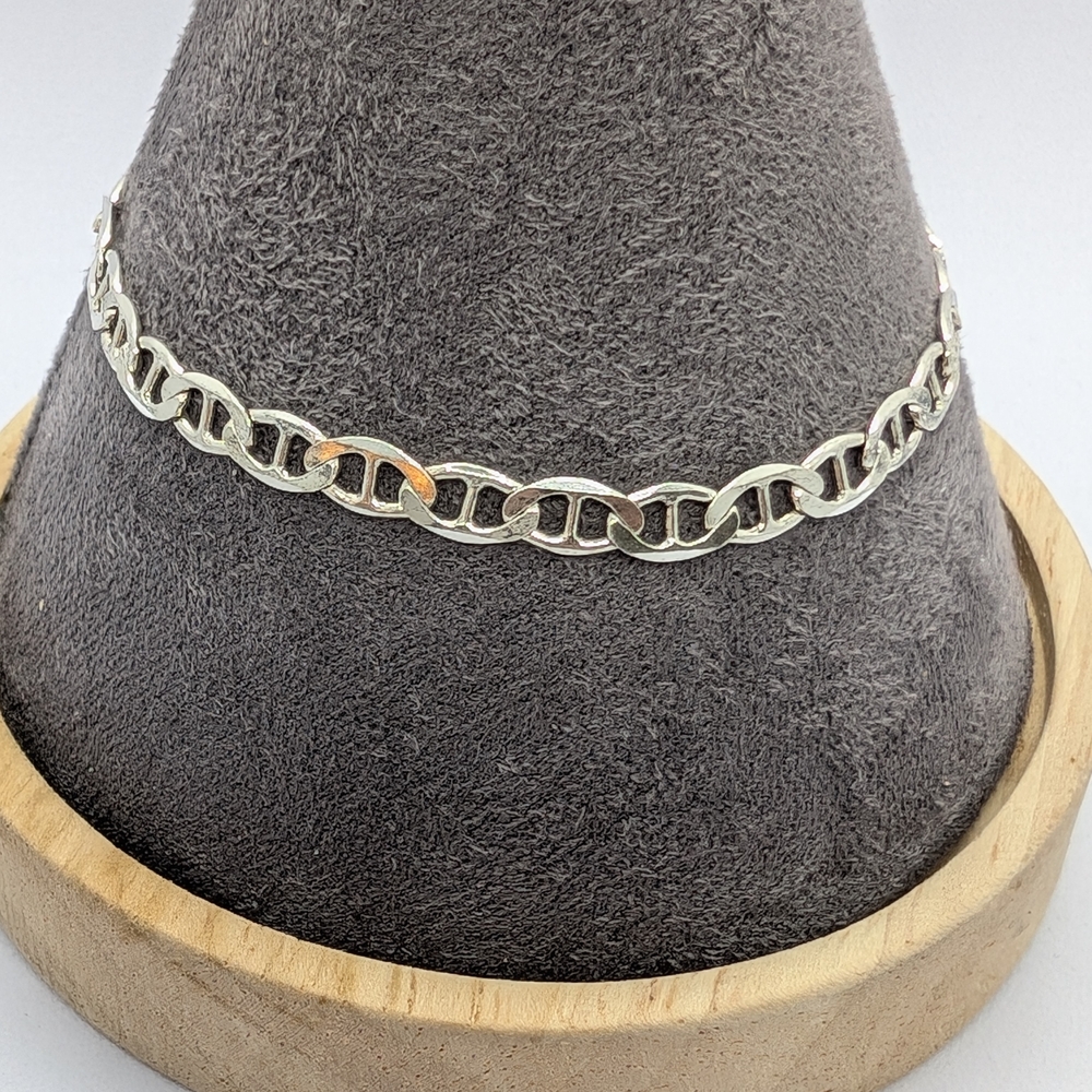 Elegant Italy Silver Chain Link Bracelet